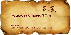 Pankovits Borbála névjegykártya